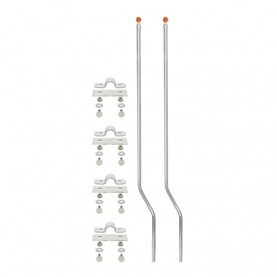 Stainless Bumper Guide Kit With Skull Top - Amber (Pair)