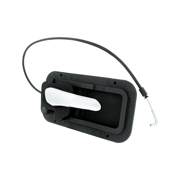 42615B-UP CHROME INTERIOR DOOR HANDLE W/CABLE & BASE FOR PETERBILT 389 (2008-2023) AND 386(2006-2016) - PASSENGER (BULK)