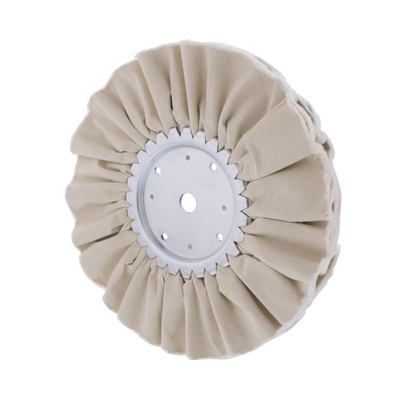 10" White Treated Airway Buff - 5/8" & 1/2" Arbor