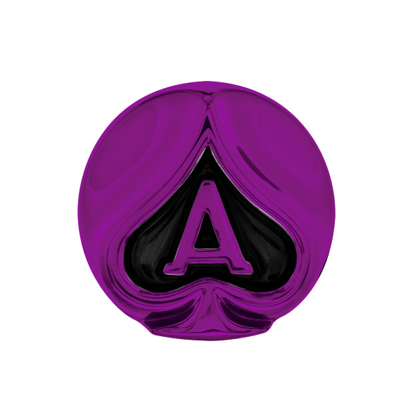 Ace Of Spades Air Valve Knob - Candy Purple With Gloss Black Inlay
