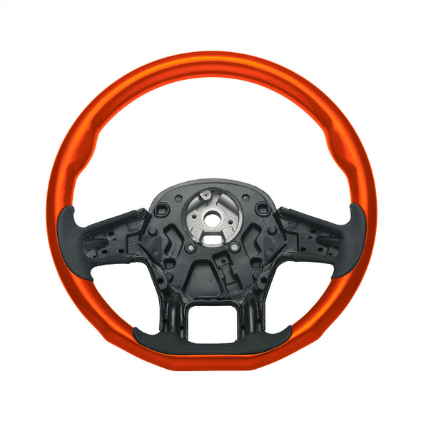 18" YourGrip Wood Candy Color Steering Wheel For 2012-2021 PB 579 & 2013-2021 KW T680-Cadmium Orange