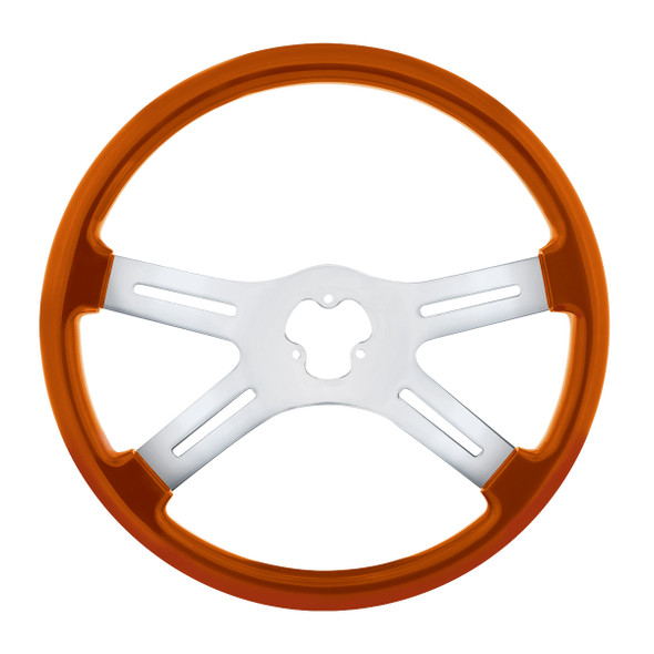 18" Candy Color 4 Spoke Steering Wheel - Cadmium Orange