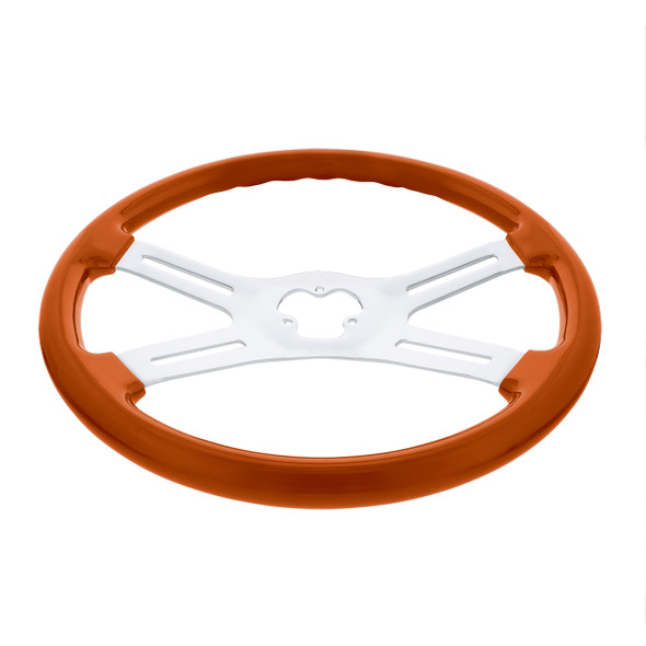 18" Candy Color 4 Spoke Steering Wheel - Cadmium Orange