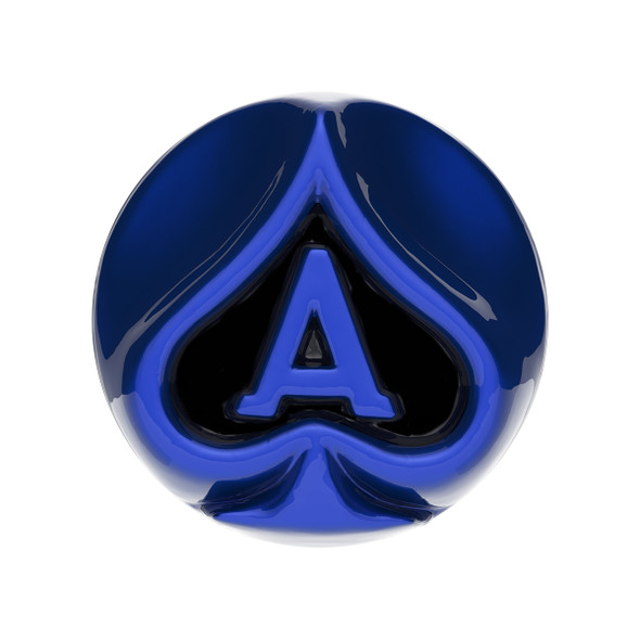 Ace Of Spades Air Valve Knob - Indigo Blue With Gloss Black Inlay