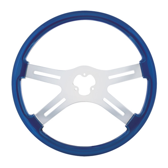18" Color 4 Spoke Steering Wheel - Electric Blue