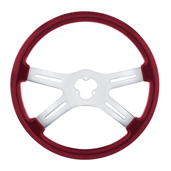 18" Candy Color 4 Spoke Steering Wheel - Candy Red