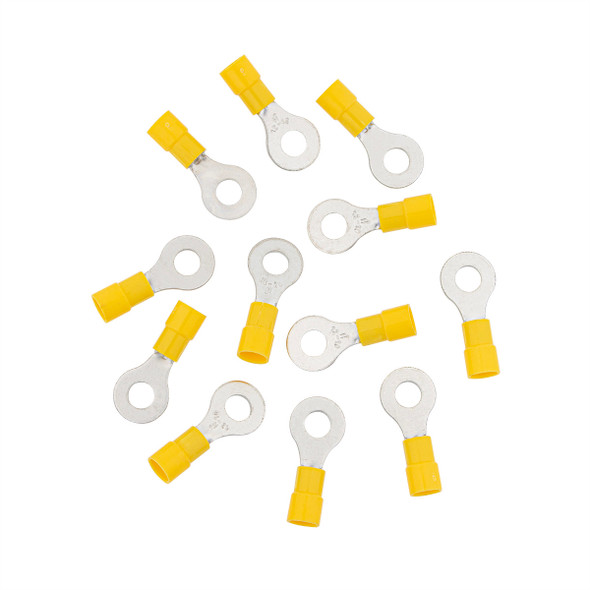 12-10 AWG 1/4" Stud Vinyl Ring Terminal (12-Pack)