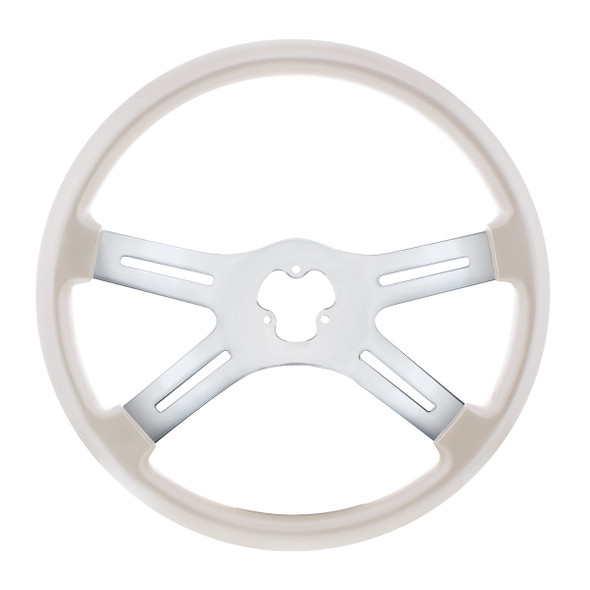 18" Candy Color 4 Spoke Steering Wheel - Pearl White