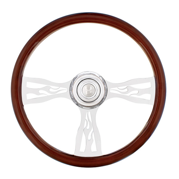 18" Flame Steering Wheel With Hub & Horn Kit  - Freightliner 1989-July 2006