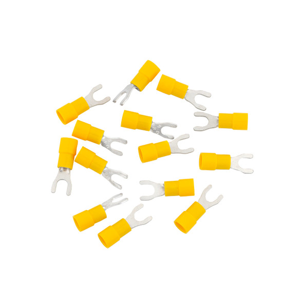 12-10 AWG #10 Stud Vinyl Spade Terminal,14 Pcs.