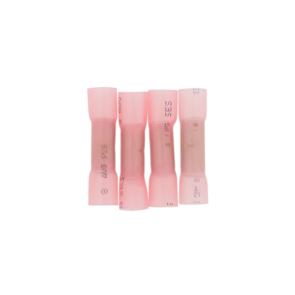 8 AWG CS Heat Shrink Butt Connector - Pink (4-Pack)