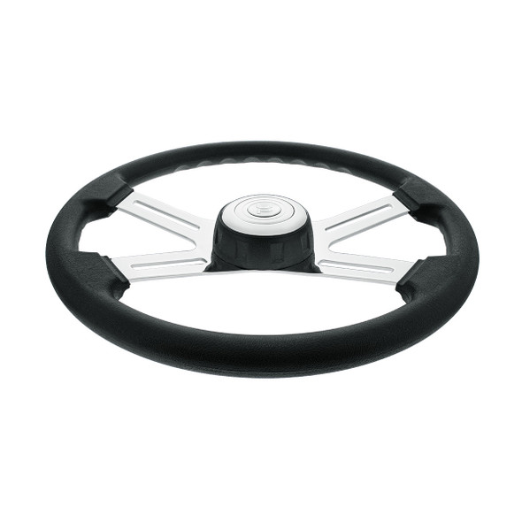 18" Polyurethane Rim 4 Spoke Steering Wheel With Horn Bezel