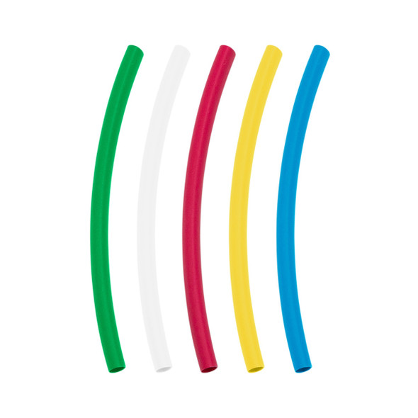 Assorted 1/4" Blue,Clear,Green,Red,Yellow Heat Shrink Tubing, 4" Long (5-Pack)