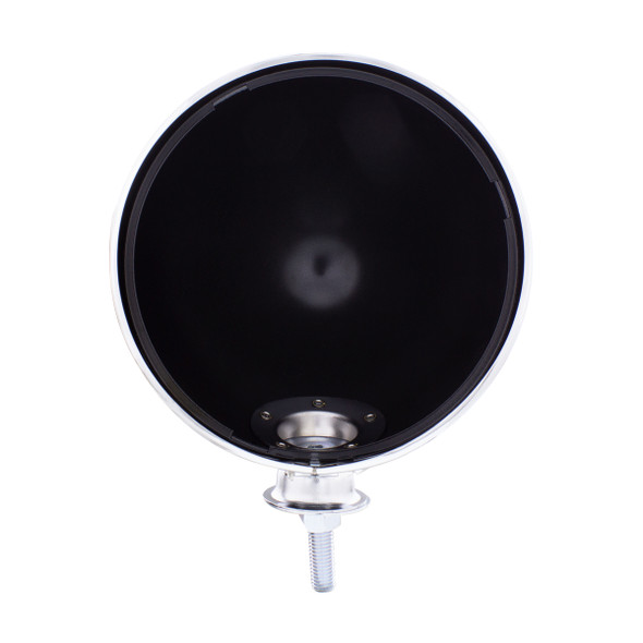 7" Black Dietz Style Headlight Housing & Chrome Rim Only and 34222 Pigtail (Pair)