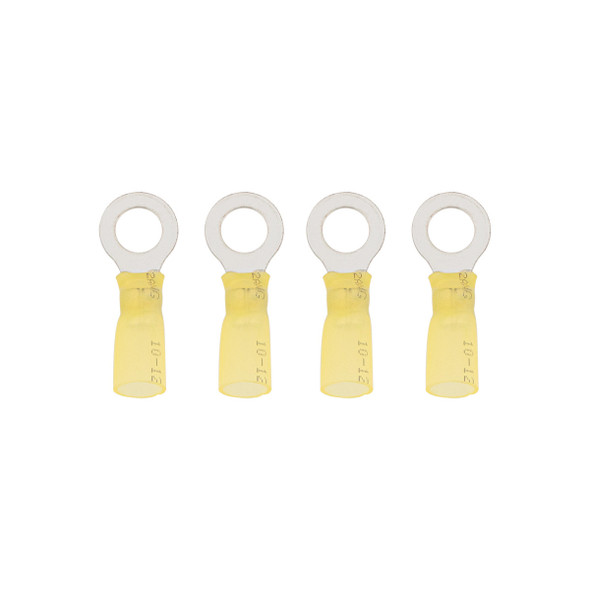 12-10 AWG 5/16" Stud CS Heat Shrink Ring Terminal - Yellow (4-Pack)