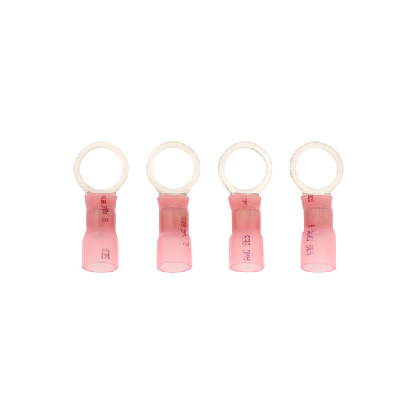 8 AWG 1/2" Stud CS Heat Shrink Ring Terminal - Pink (4-Pack)