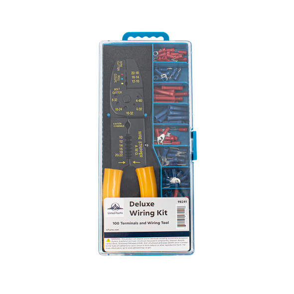 Deluxe Wiring Kit w/ 100 Vinyl Terminals & 1 Stripper/Crimper Tool, 101 Pcs.