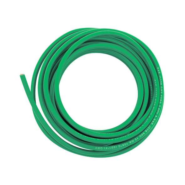 Primary Wire - Rated 80°C 12 AWG, Green 12 Ft.