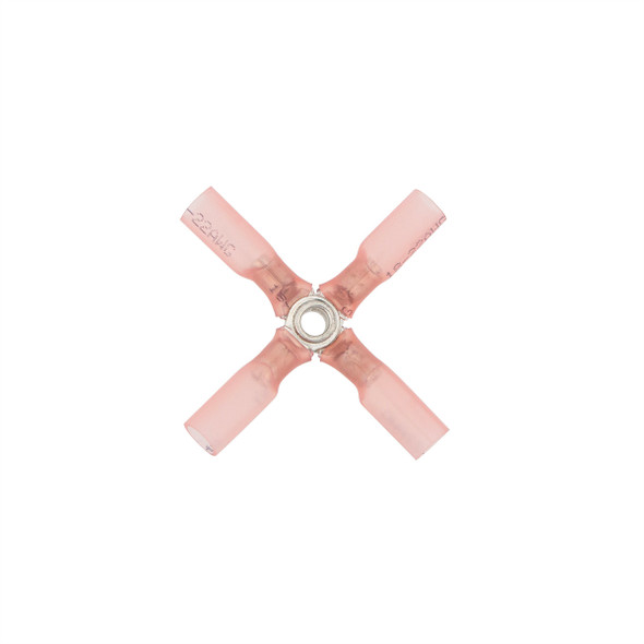 22-18 AWG 4-Way (X) CS Heat Shrink Connector - Red (5-Pack)