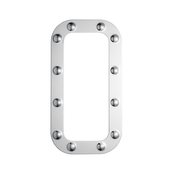 20565-UP PETERBILT STAINLESS DIMPLED VENT DOOR TRIM (CARD OF 2)