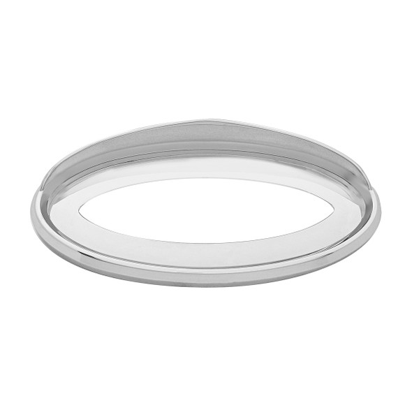 20591-UP CHROME BEZEL WITH VISOR FOR 7-7/8" X 3-1/4" PETERBILT EMBLEM