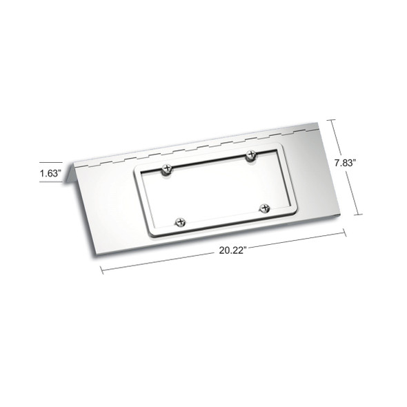 29132-UP STAINLESS SINGLE LICENSE PLATE/SWING PLATE FOR PETERBILT 388 (2008-2015) & 389 (2008-2023)