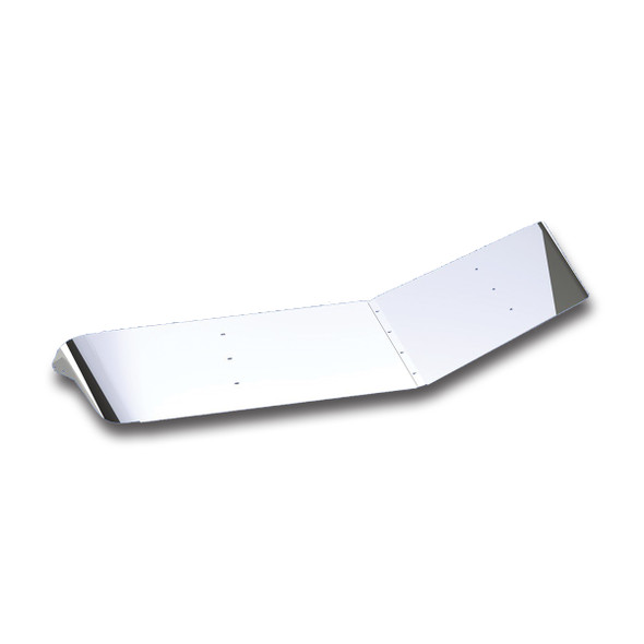 29128-UP 12" STAINLESS EXTENDED STYLE SUNVISOR FOR 2005+ PETERBILT 379/388/389/367 WITH LOW ROOF STANDARD CAB