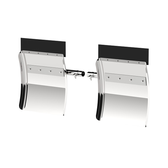 10636-UP 24" X 24" 430 STAINLESS QUARTER FENDER WITH TUBE BRACKET SET (PAIR