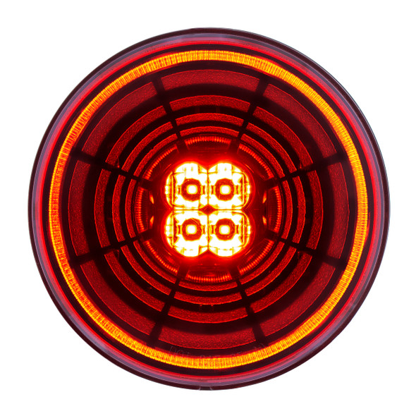 36564-UP 13 LED 4" ROUND ABYSS LIGHT (STOP, TURN & TAIL) - RED LED/RED LENS