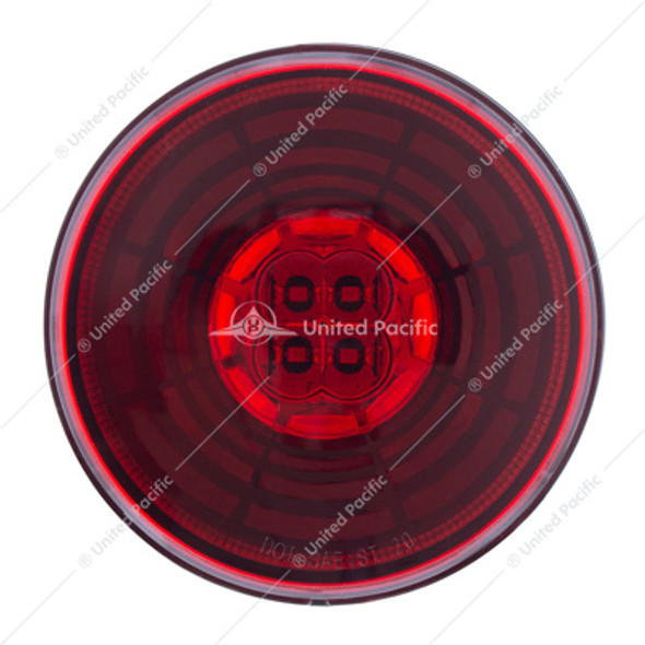36564-UP 13 LED 4" ROUND ABYSS LIGHT (STOP, TURN & TAIL) - RED LED/RED LENS