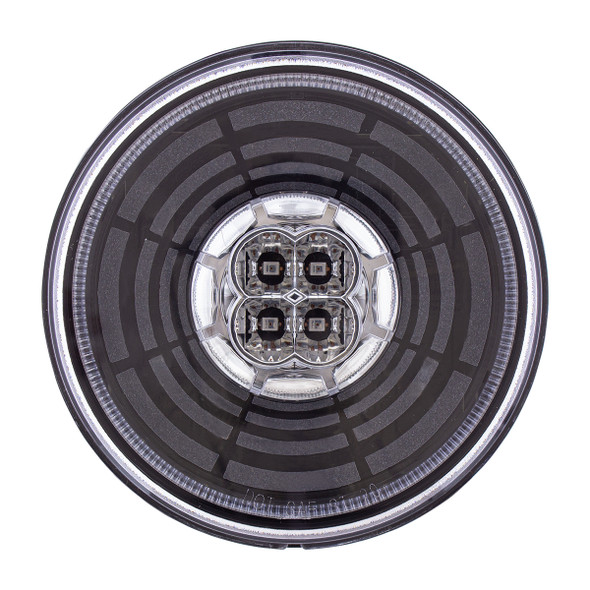 36566-UP 13 LED 4" ROUND ABYSS LIGHT (STOP, TURN & TAIL) - RED LED/CLEAR LENS