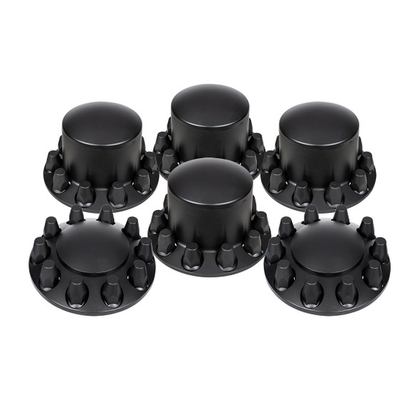 DOME AXLE COVER COMBO KIT WITH 33MM STANDARD THREAD-ON NUT COVERS & NUT COVERS TOOL - MATTE BLACK