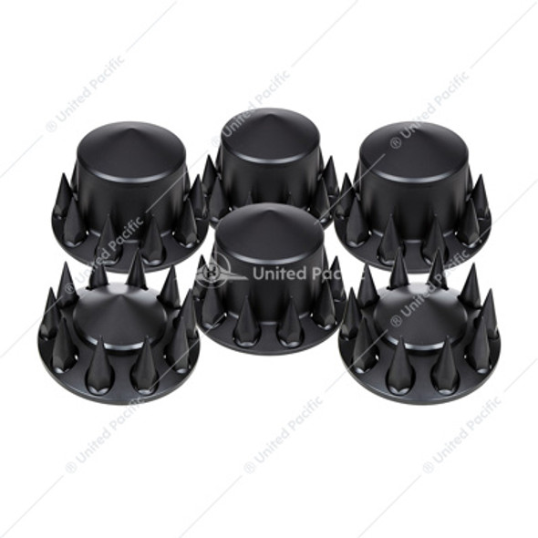 10355-UP POINTED AXLE COVER COMBO KIT WITH 33MM SPIKE NUT COVERS & NUT COVERS TOOL - MATTE BLACK