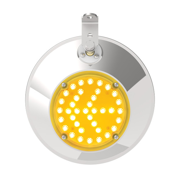 86504-UP 8-1/2" 430 Stainless Steel Convex Mirror With LED - Passenger