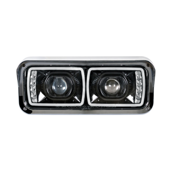 31156-UP HIGH POWER LED "BLACKOUT" PROJECTION HEADLIGHT WITH LED TURN SIGNAL & POSITION LIGHT BAR - DRIVER