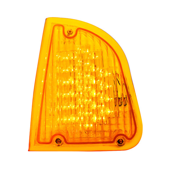 39336-UP 29 LED TURN SIGNAL LIGHT FOR 1985-2007 KENWORTH T600 (DRIVER) - AMBER LED/AMBER LENS