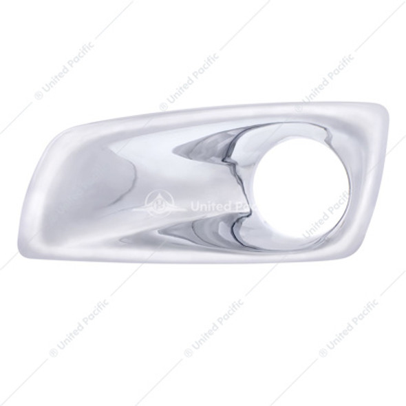 41527-UP CHROME PLASTIC FOG LIGHT COVER WITH LIGHT OPENING FOR 2007-2017 KENWORTH T660 - DRIVER