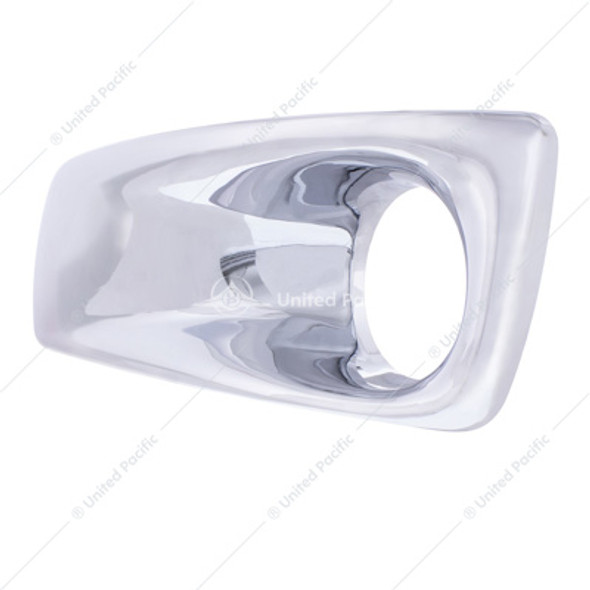 41527-UP CHROME PLASTIC FOG LIGHT COVER WITH LIGHT OPENING FOR 2007-2017 KENWORTH T660 - DRIVER