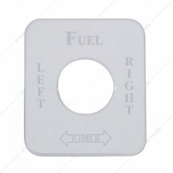 48252-UP STAINLESS STEEL SWITCH NAME PLATE FOR KENWORTH - FUEL LEVEL LEFT/RIGHT