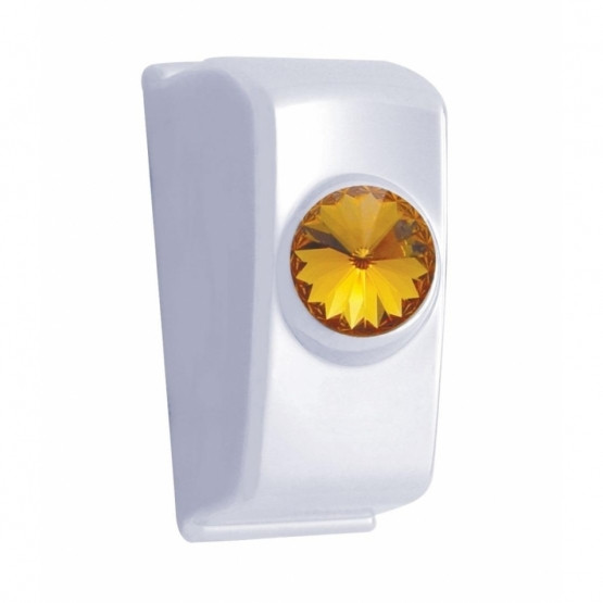 41352-UP CHROME ROCKER SWITCH PLUG WITH AMBER CRYSTAL FOR 2006+ KENWORTH (CARD OF 2)