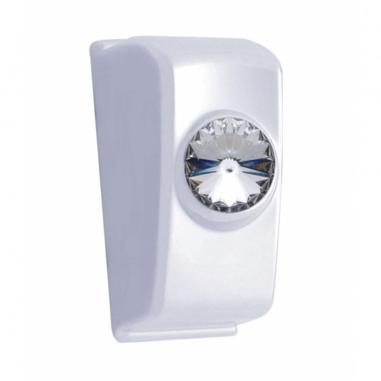 41354-UP CHROME ROCKER SWITCH PLUG WITH CLEAR CRYSTAL FOR 2006+ KENWORTH (CARD OF 2)