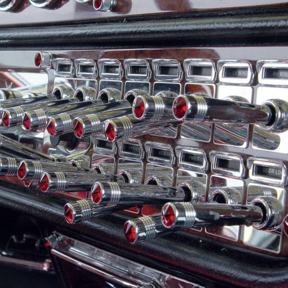 40023P-UP 2-1/4" LONG ALUMINUM TOGGLE SWITCH EXTENSION WITH CRYSTAL FOR KENWORTH - RED CRYSTAL