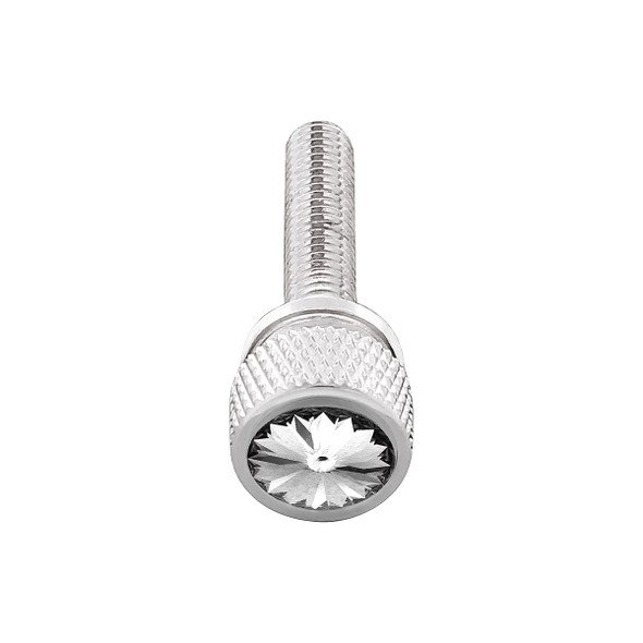23820-UP 1-3/16" LONG M6 DASH SCREW WITH CRYSTAL FOR KENWORTH - CLEAR CRYSTAL (12-PACK)