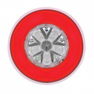 36922-UP 18 LED 4" Round GloLight (Stop, Turn & Tail) - Red LED/Red Lens (Card)