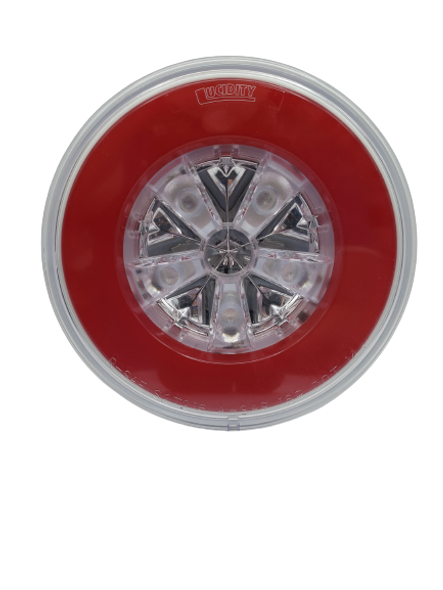 36922-UP 18 LED 4" Round GloLight (Stop, Turn & Tail) - Red LED/Red Lens (Card)