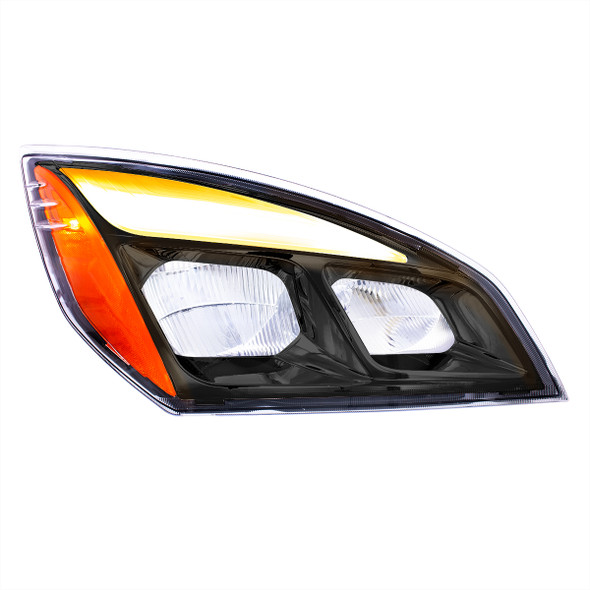 35740-UP BLACK LED HEADLIGHT FOR 2018-2024 FREIGHTLINER CASCADIA - PASSENGER