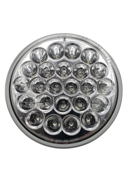 78274BP-GG Red/Clear  Pearl 4" Round LED Light STT & PTC 24 Diodes By Grand General