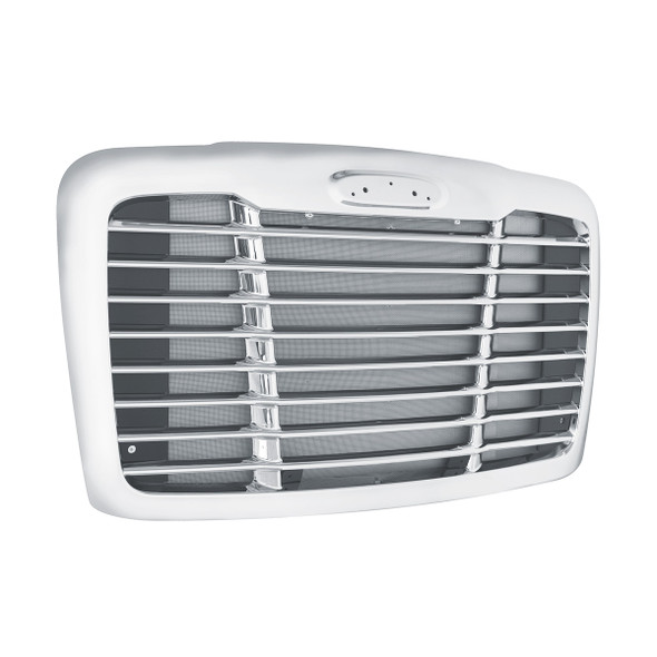 21200-UP CHROME GRILLE WITH BUG SCREEN FOR 2008-2017 FREIGHTLINER CASCADIA