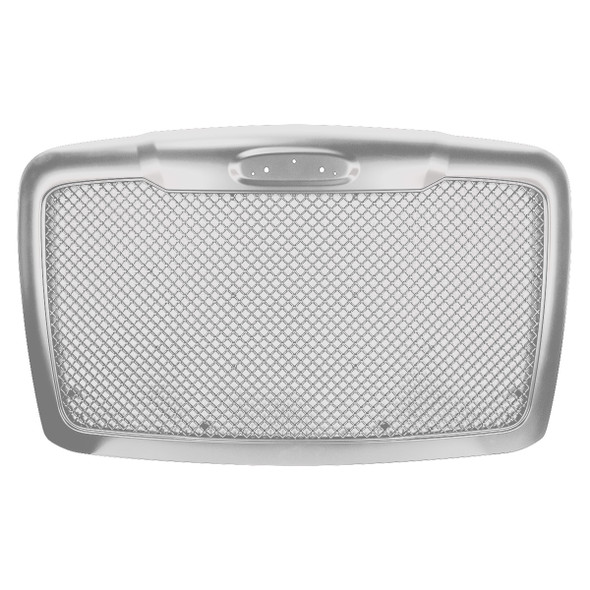 21076-UP MESH CHROME GRILLE WITH BUG SCREEN & LOGO MOUNT FOR 2008-2017 FREIGHTLINER CASCADIA