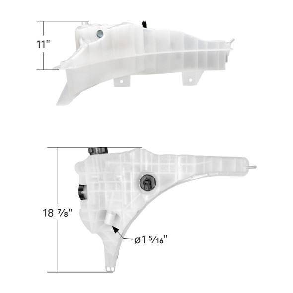 26002-UP PRESSURIZED COOLANT RESERVOIR & COOLANT LEVEL SENSOR FOR 2008-2017 FREIGHTLINER CASCADIA